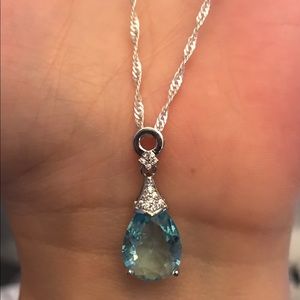 Aqua marine gemstone necklace